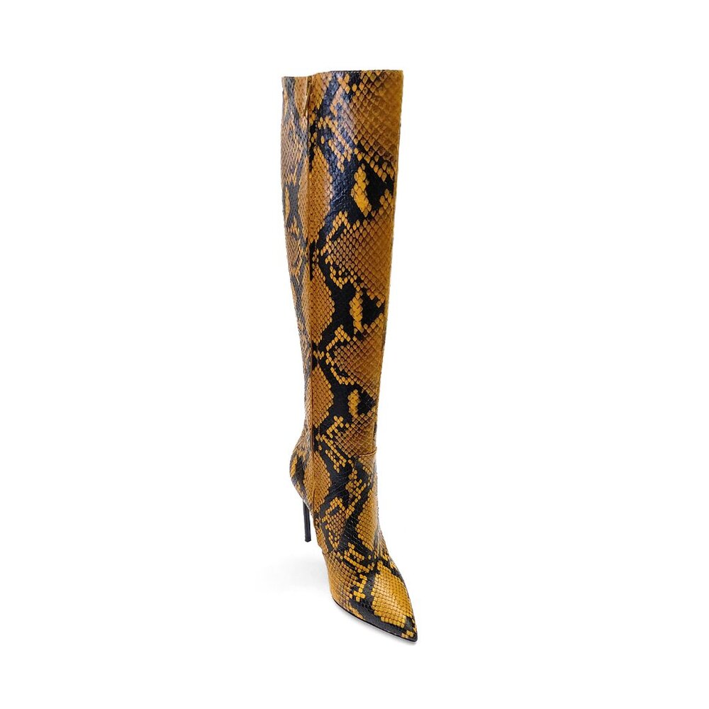 Bally Barbra 105 Yellow Python Print Leather High… - image 8